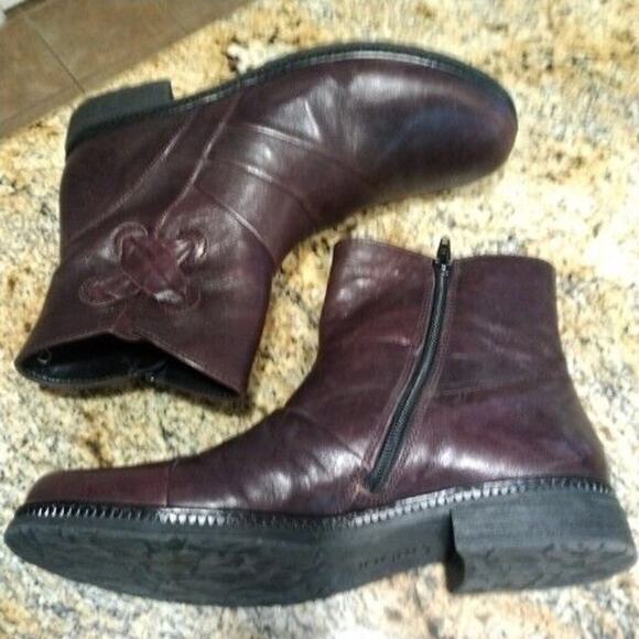 Gabor Womens Plum Purple Zip Biker Leather Boots Sz 6.5 - NWOB - Picture 7 of 12
